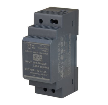 Prikaži detalje za Napajanje Mean Well HDR-30-24 30W 24V Slika proizvoda: Napajanje Mean Well HDR-30-24 30W 24V