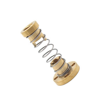 Prikaži detalje za Matica za trapezno navojno vreteno 0802, mesingana, sa oprugom Mesingana matica sa oprugom